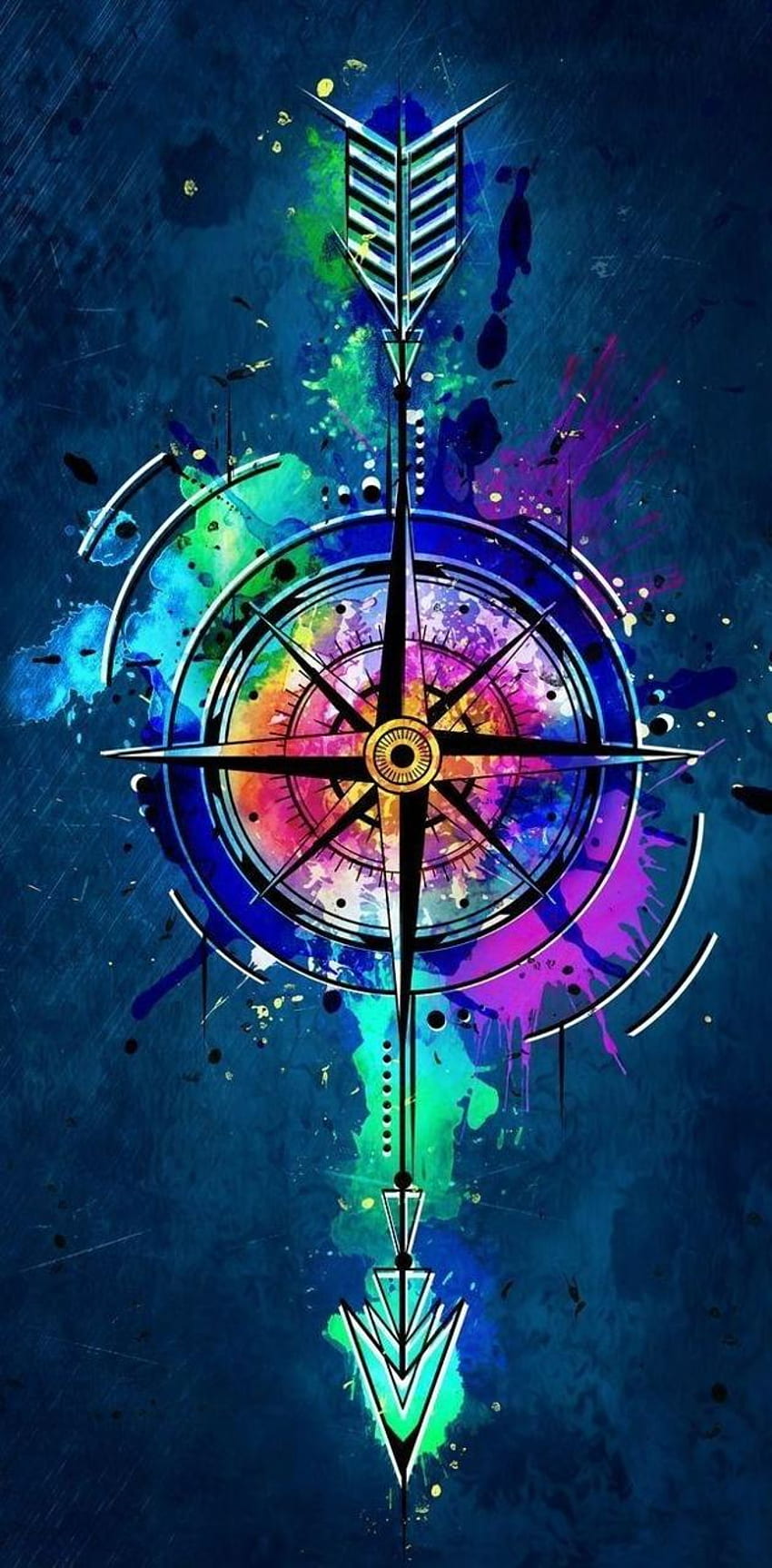 Compass, Arrow, Bow by realelnath - on ZEDGEâ, Blue Compass HD phone wallpaper